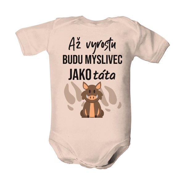 Dětské body  s potiskem Až vyrostu, budu myslivec