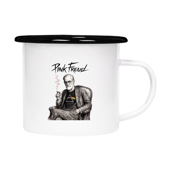 Plecháček - smaltový lem s potiskem Pink Freud